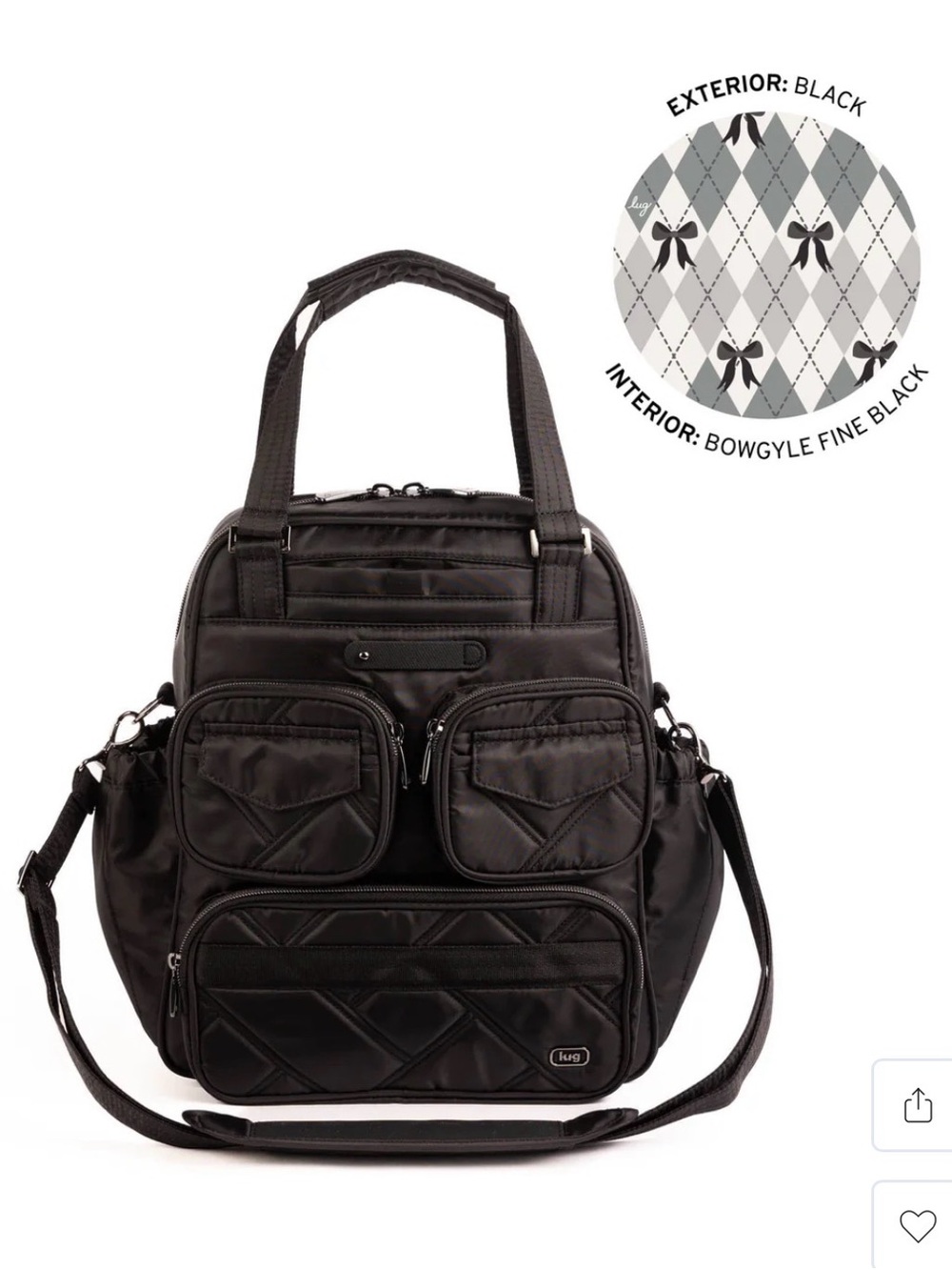 Legacy Collection Mini Puddle Jumper
Convertible Tote Bag in black